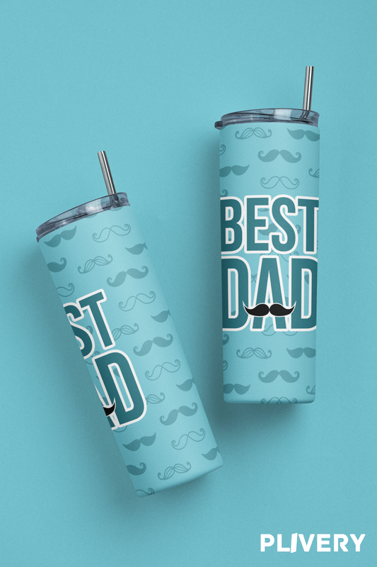 Skinny Tumbler "Best dad bigote"